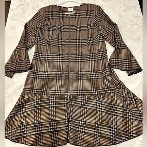 CAbi Blue and Brown Houndstooth Jacket